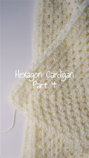 Hexagon Cardigan. Part 4 All crocheted: 2 hexagons, 4 squares and 3 ribbons. Time to assemble!