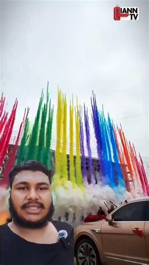 আতশবাজির মাধ্যমে রাস্তাটির উদ্বোধন