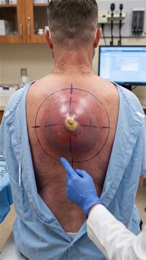 Doctor_draining_cyst_on_back_202608232358 #shorts
