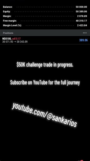 first trade on NASDAQ on 50k challenge