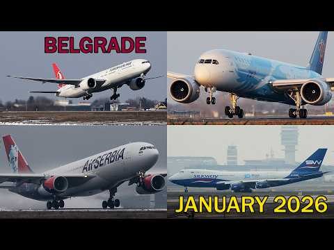 ✈️ 🇷🇸 4 WIDE-BODY planes in ONE FRAME, guess which ones! Belgrade, January 2026, part 4\\5 4K