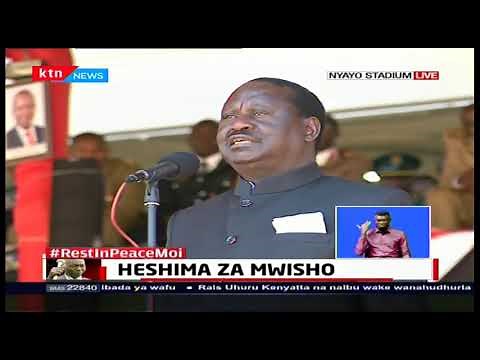 Raila Odinga pays tribute to Former President Moi