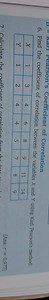 Find the coefficient of correlation between the variables X and... | Filo