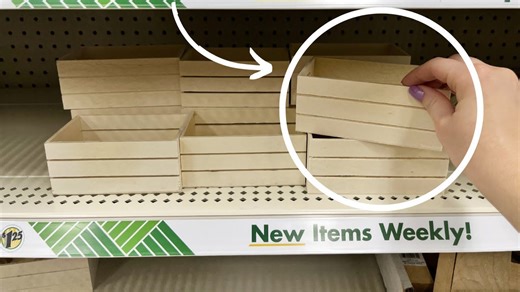 Buy Dollar Store mini crates to copy this brilliant kitchen storage idea!