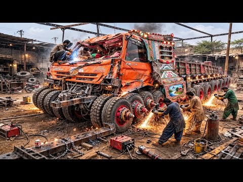 1990 years old Hino Truck Restoration in Pakistani local Workshop