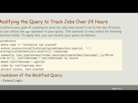 How to Create Alerts for Jobs Not Run in the Last 24 Hours on Azure App Insights