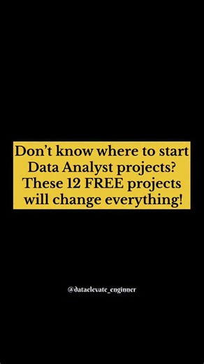 Abhisek Sahu on Instagram: "Lost on how to learn, practice, or build Data Analyst projects? Here are 12 Amazing FREE Projects! 🤩 . . Follow and comment 'free' to get this amazing project link in your dm and start preparing for your next interview!! ✅ 12 Data Analyst End To End Free Projects 1 . google-data-analytics-cyclistic-case-study https://github.com/andrewmcgough/google-data-analytics-cyclistic-case-study 2. Data-Analytics-Projects-in-python https://github.com/shsarv/Data-Analytics-Projec