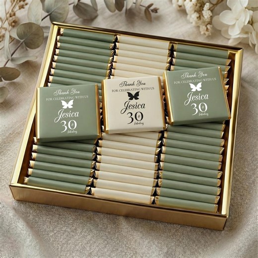 Birthday Chocolate Favors, Personalized Gold Foil Candy for Party Guests, Custom Celebration Treat, Sweet 16 Quinceañera Guest Gift - Etsy