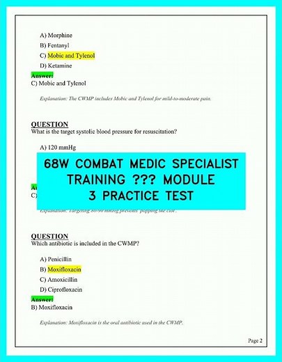 68W Combat Medic Training: Can You Pass This Module 3 Practice Test?