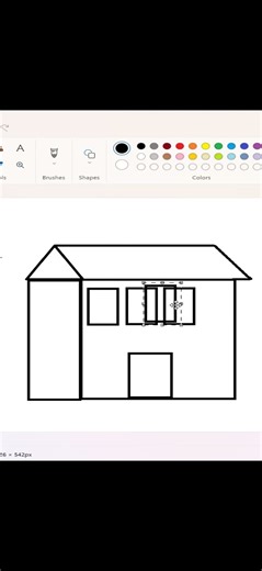 How to draw house in ms paint | paint in computer| house #drawing #art