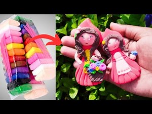 How to make cute doll with super clay | Doll Tutorial | clay and Carf Idea!