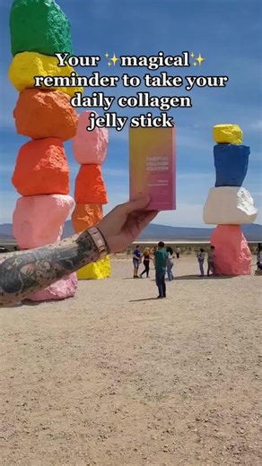 When you’re at 📍Seven Magic Mountains and it reminds you to take your Essential Collagen Solution Jelly Stick for the day ✨ #jellystick #collagen #collagenjellystick #bts #sevenmagicmountains #nevada