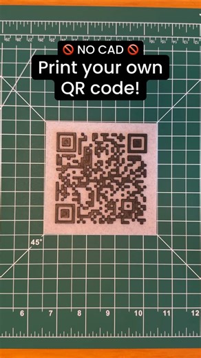 Jake | Platforma Design on Instagram: "Stop wasting time modeling QR codes, this website does it for free! No CAD required! Designing a QR code using a dwg file and trying to extrude all the individual squares is inefficient and time consuming. Here’s how I do it in under 5-minutes: 1. Go to genqrcode.com and generate a QR code using your link. 2. Then click the “STL” button and download the file, be sure to include ‘with base’ and set your code height to 2mm. 3. Upload the file to your slicer (