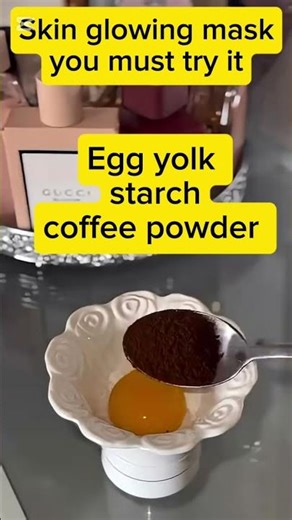 DIY Skin Glowing Mask at Home | Egg Yolk, Starch & Coffee Face Mask for Instant Glow