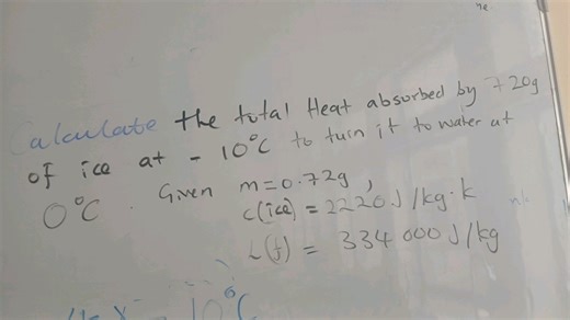 Calculate the total Heat absorbed by 720g of ice at -10°C to tu... | Filo