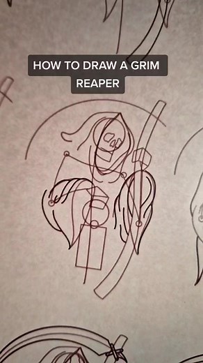 Traditional Grim Reaper Drawing Tutorial with Tattoo Space Co
