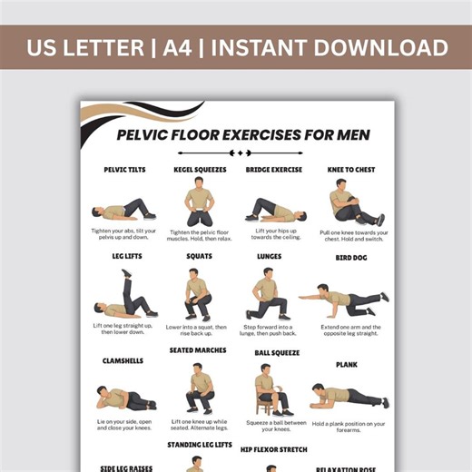 Beckenboden-Übungen für Männer, Beckenboden-Trainingstabelle, Kegel-Übung für Männer, Heimtrainingsplan PDF, Übungstabelle, Blasenkontrolle - Etsy.de