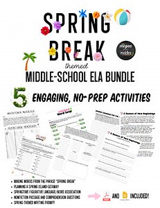 SPRING BREAK THEMED ELA MIDDLE SCHOOL BUNDLE