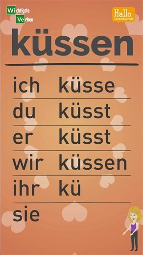 Deutsch lernen A1 | Breaking-Verb | Konjugieren mit Herrn Weiß | küssen | #shorts