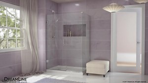 DreamLine Unidoor Plus 38.5 in. W x 30-3/8 in. D x 72 in. H Frameless Hinged Shower Enclosure in Brushed Nickel SHEN-24385300-04