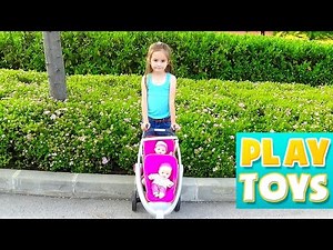 Twins Baby Doll Stroller ! Play Toys!