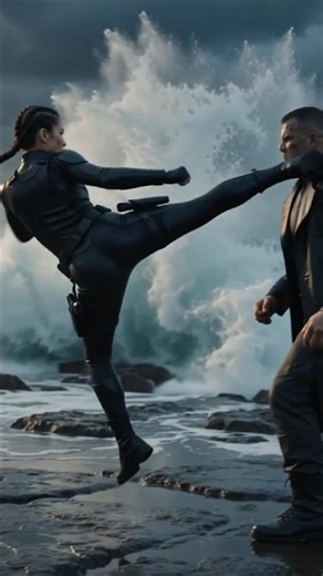 🔥 Female Agent vs Giant Monster at Sea | Epic Hollywood Fight Scene |