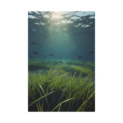 Underwater Seagrass Scene Canvas | Ocean Fish Wall Art Stretched Matte - Etsy