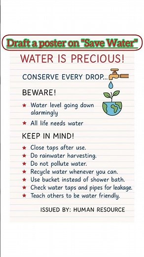 Save Water Poster | Easy Poster on Save Water for School Project | YouTube Shorts