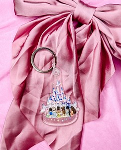 Princess Castle Keychain, Pastel Princess Bag Charm, Belle Ariel Snow White Cinderella Tiana Jasmine Moana Keychain, Disney Accessories - Etsy