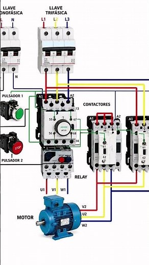 Complete star-delta motor wiring explained with contactors, overload relay, push buttons, and three