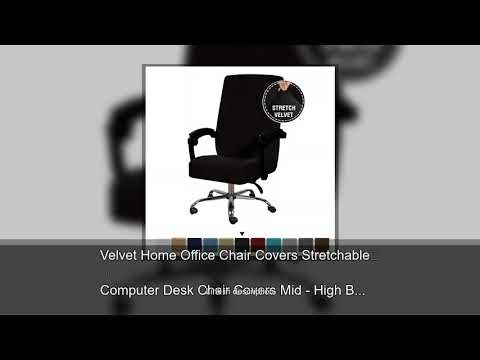 Velvet Home Office Chair Covers Stretchable Computer Desk Chair Covers Mid - High Back Universa