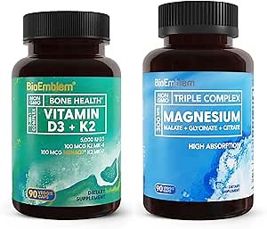BioEmblem Triple Magnesium Complex Pair with Vitamin D3 K2