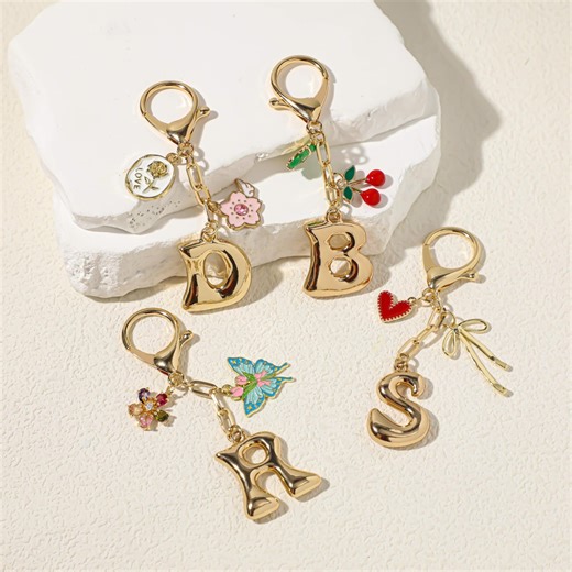 Custom Keychains, Personalized Bag Charms,handbag Accessories,bridesmaid Gifts,keychains With Initials and Birthstones,valentine's Day Gifts - Etsy