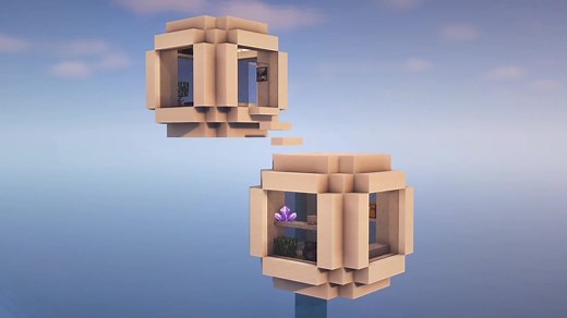 A modern and a little bit different house. I call it the “Bubble House”! You can watch the tutorial by clicking on the link in my bio. #minecraft #minecraftutorial #minecraftbuilding #fyp