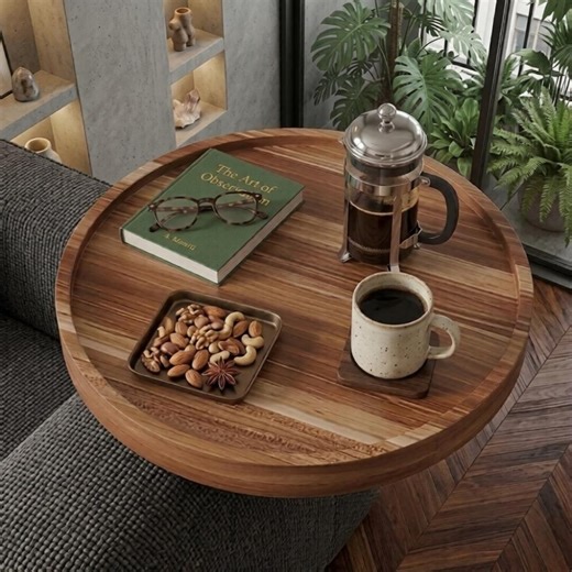 Wood Couch Arm Tray Table | Adjustable Anti-slip Sofa Armrest Tray, Round Wooden Arm Caddy for Drinks, Snacks, Remote & Phone Holder - Etsy