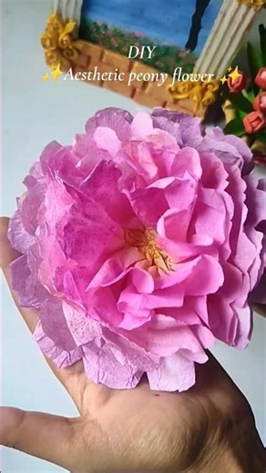 Aesthetic peony flower from tissue paper | #diy #viralshorts #craft #peony