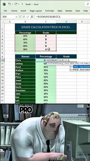 Grade calculation trick in Excel 🔥 #excel #exceltutorial #software #exceltips