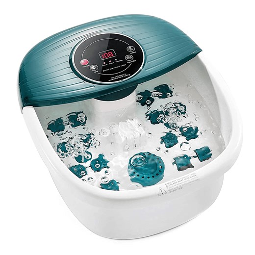 MaxKare Foot Spa Bath Massager with Heat, Bubbles, and Vibration, Digital Temperature Control, Foot Soak Rollers, Green - Walmart.ca