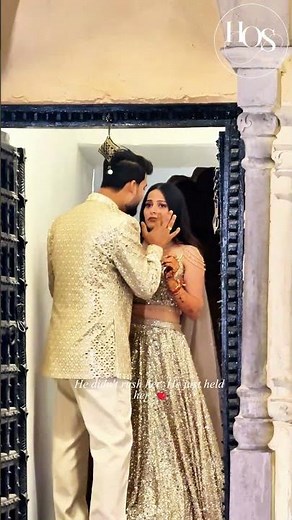 When she started to hesitate he calms her down | Wedding behind the scenes | sangeet night | couple