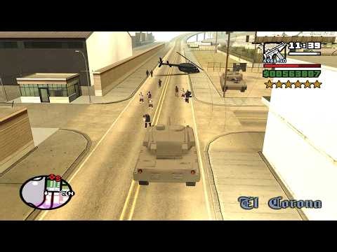 ⭐⭐⭐⭐⭐⭐SIX STARS WANTED LEVEL RAMPAGE WITH TANK | 6 STAR WANTED LEVEL ESCAPE IN GTA SAN ANDREAS