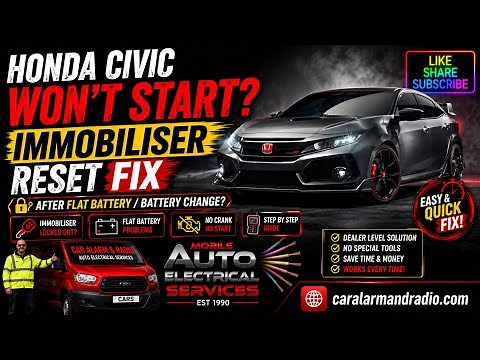 #hondacivic immobiliser reset after flat car battery new battery fitted won’t start immobiliser on