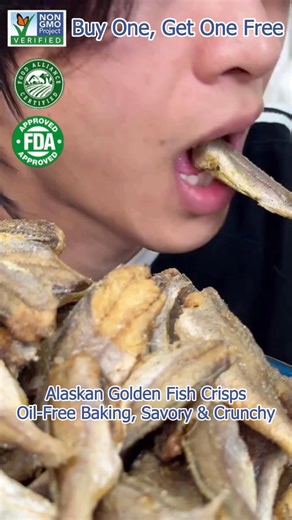 More addictive than potato chips & spicy tacos! ✨Selected wild Alaskan deep-sea yellow croaker 🌊October's prime fishing season – only available once a year! 🔒Low-temperature baking technology – 0 added oil 💥Salty, crispy, and crunchy with every bite 🐟Even the bones melt in your mouth – packed with high-quality protein ⚡️Natural Omega-3 – boosting brainpower 📦Individually packaged – convenient and healthy snack ✅Eat with peace of mind: 0 added preservatives | Low calories | High protein 🎁Bu