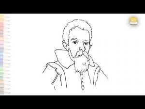 Galileo Galilei outline drawing | Portrait sketches | How to draw Galileo Galilei step by step