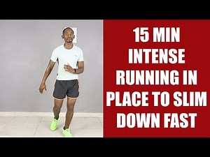 15 Minute Intense Running In Place For Fast Slimming/ Home HIIT Cardio Workout