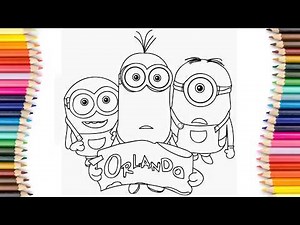 Minions Coloring Page – Learn Colors with Pencils