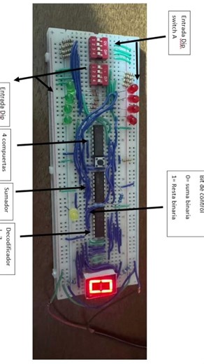 Sumador restador binario de 4 bits! Quieren tutorial? Comenten 👩🏻‍🔧❤️
