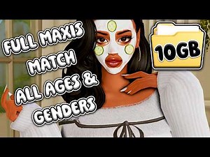 Sims 4 FULL CC FOLDER Maxis Match Female Male Kids skin hair clothes shoes makeup accessories 10GB