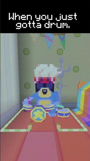 Bandit Drumming in Minecraft Bluey