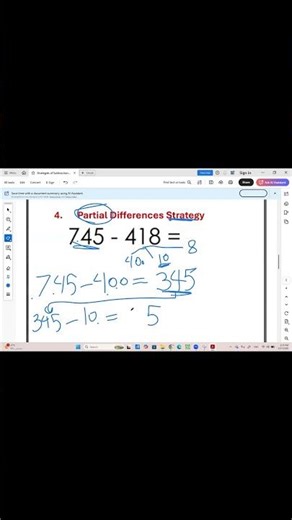 Hundreds Subtraction Strategy #4- Partial Sum Strategy