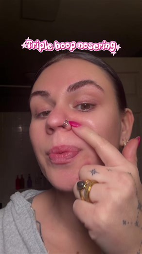 But a triple hoop nose ring!! This is so cute and come in so many sizes I'm wear a 7mm and it's a pretty snug fit! #nosering #hoopnosering #viralnosering #triplehoopnosering #CapCut